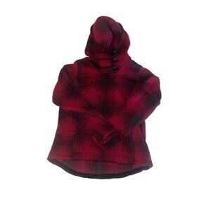 Northface red plaid fleece (M)